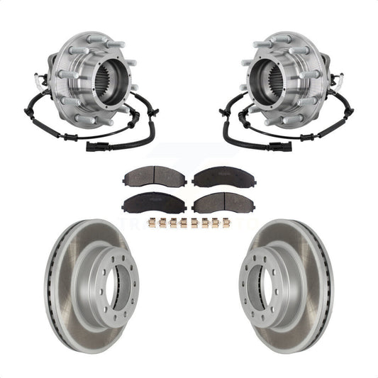 Hub Bearing Coat Brake Rotor Pad Front Kit For Ford F-450 Super Duty F-550 4 X