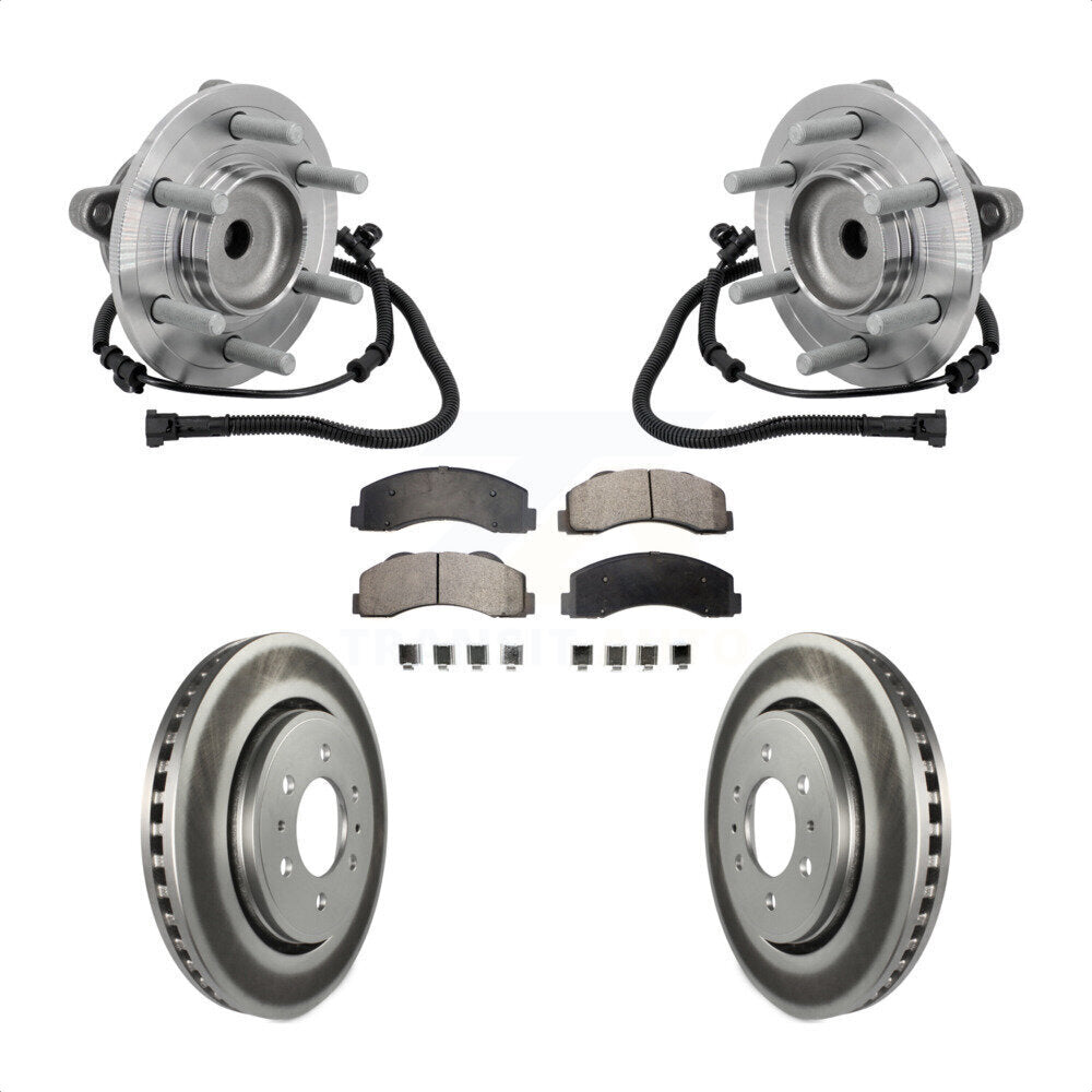 Hub Bearing Assembly Coat Brake Rotor Pad Front Kit For 2015-2017 Ford F-150 RWD