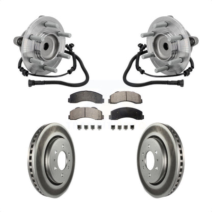 Hub Bearing Assembly Coat Brake Rotor Pad Front Kit For 2015-2017 Ford F-150 RWD
