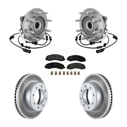 Hub Bearing Assembly Coated Disc Brake Rotor And Pad Front Kit For Ram 2500 3500