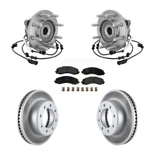 Hub Bearing Assembly Coated Disc Brake Rotor And Pad Front Kit For Ram 2500 3500