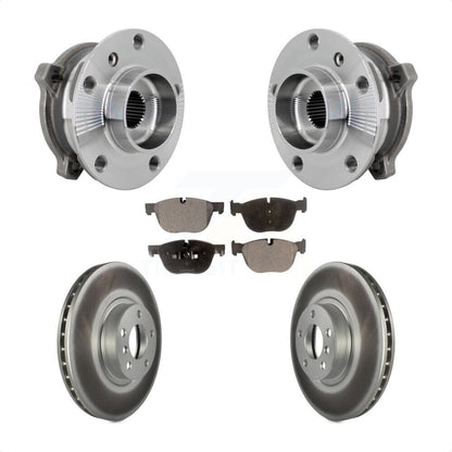 Hub Bearing Coated Brake Rotor And Pad Front Kit For BMW X5 X6 M12 x 1.25 Thread