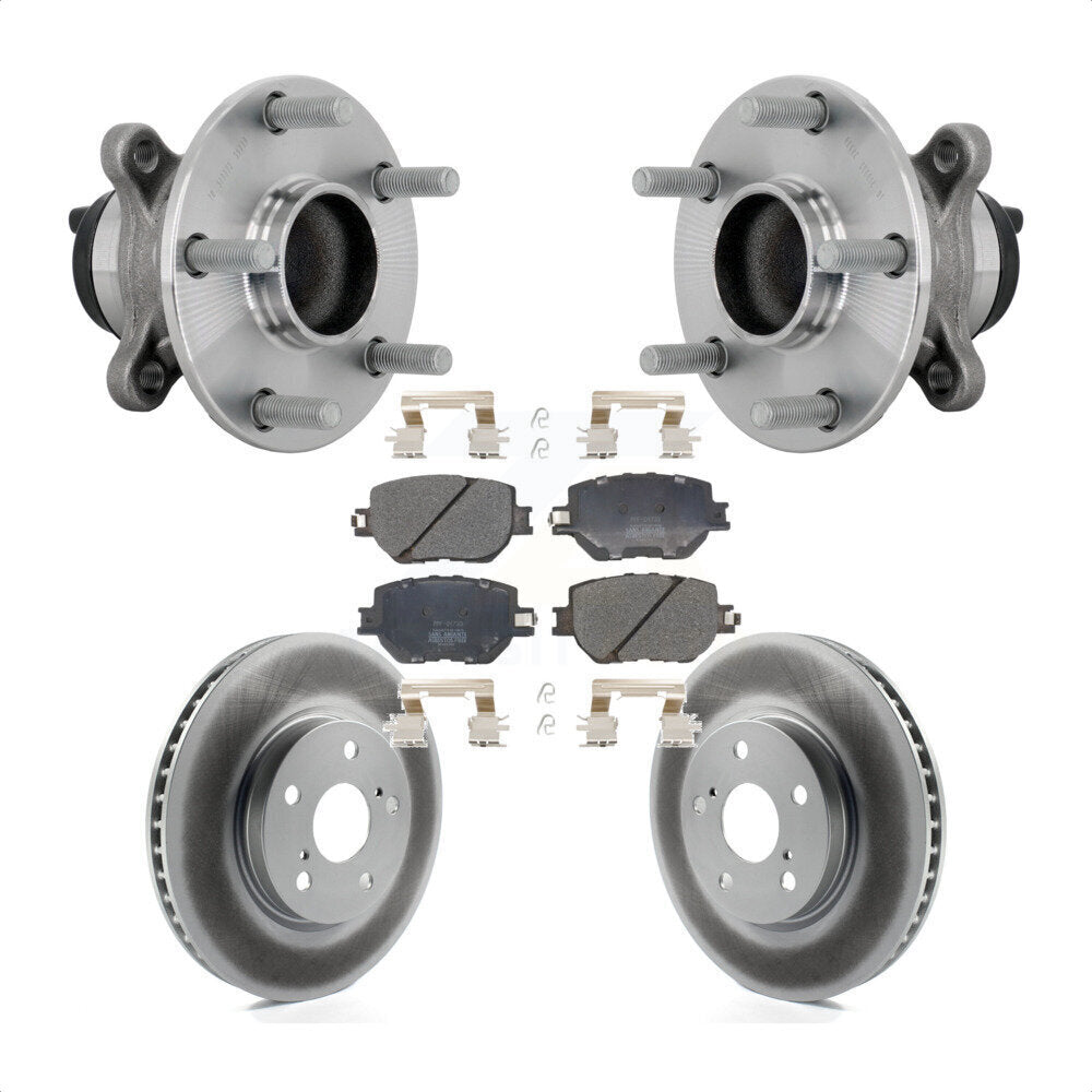 Hub Bearing Coated Brake Rotor Pads Front Kit For 2014 Lexus IS250 Base with RWD