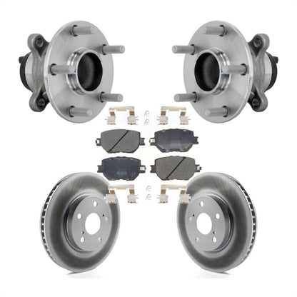 Hub Bearing Coated Brake Rotor Pads Front Kit For 2014 Lexus IS250 Base with RWD