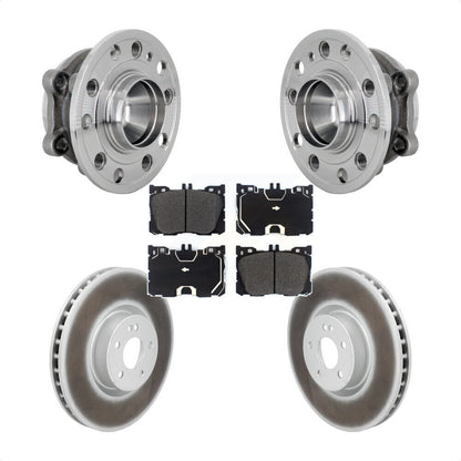 Hub Bearing Coat Brake Rotor Pad Front Kit For Mercedes-Benz E450 E400 E300 E350