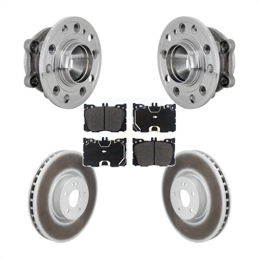 Hub Bearing Coat Brake Rotor Pad Front Kit For Mercedes-Benz E450 E400 E300 E350