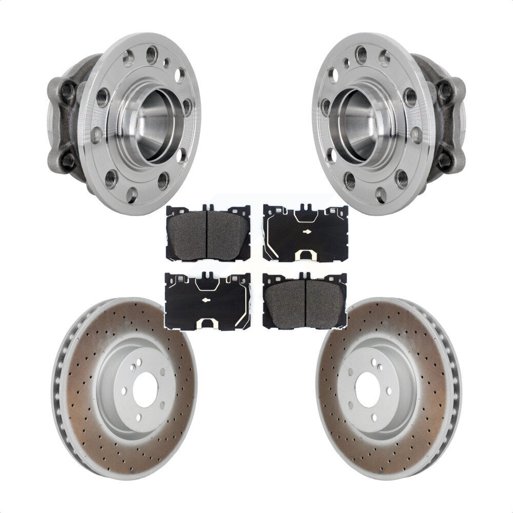 Hub Bearing Coat Brake Rotor Pad Front Kit For Mercedes-Benz E450 E400 E300 E350