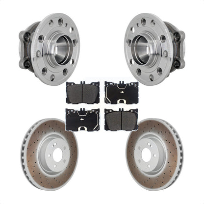 Hub Bearing Coat Brake Rotor Pad Front Kit For Mercedes-Benz E450 E400 E300 E350