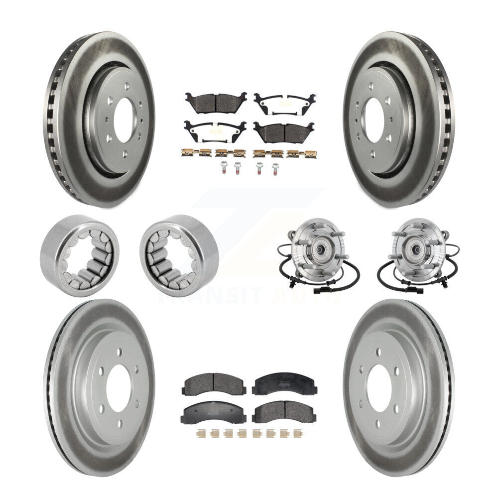 Hub Bearing Coated Brake Rotor And Pad Shoe Front Rear Kit (10Pc) For Ford F-150