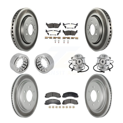 Hub Bearing Coated Brake Rotor And Pad Shoe Front Rear Kit (10Pc) For Ford F-150
