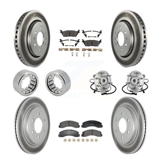 Hub Bearing Coated Brake Rotor And Pad Shoe Front Rear Kit (10Pc) For Ford F-150