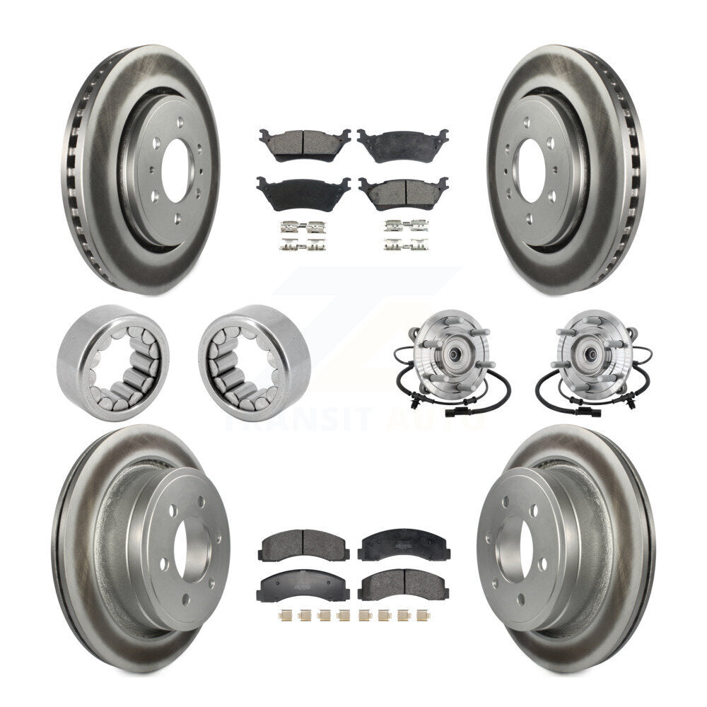 Hub Bearing Coated Brake Rotor And Pad Shoe Front Rear Kit (10Pc) For Ford F-150