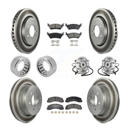 Hub Bearing Coated Brake Rotor And Pad Shoe Front Rear Kit (10Pc) For Ford F-150