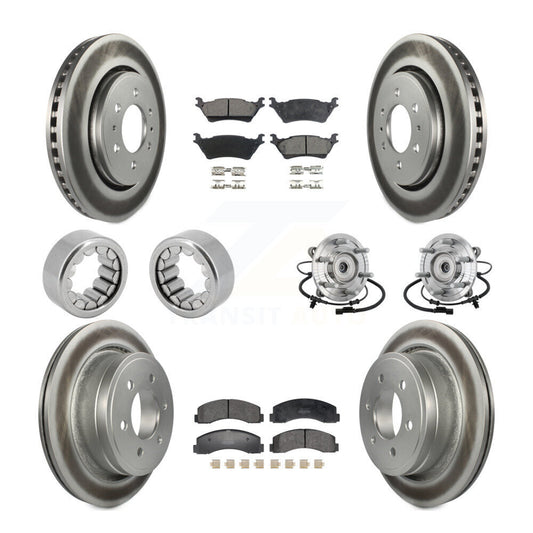 Hub Bearing Coated Brake Rotor And Pad Shoe Front Rear Kit (10Pc) For Ford F-150
