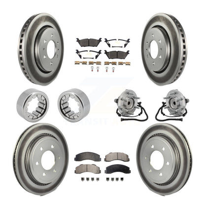 Hub Bearing Coated Brake Rotor Pad Shoe Front Rear Kit (10Pc) For Ford F-150 RWD