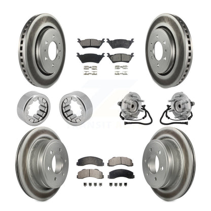 Hub Bearing Coated Brake Rotor Pad Shoe Front Rear Kit (10Pc) For Ford F-150 RWD
