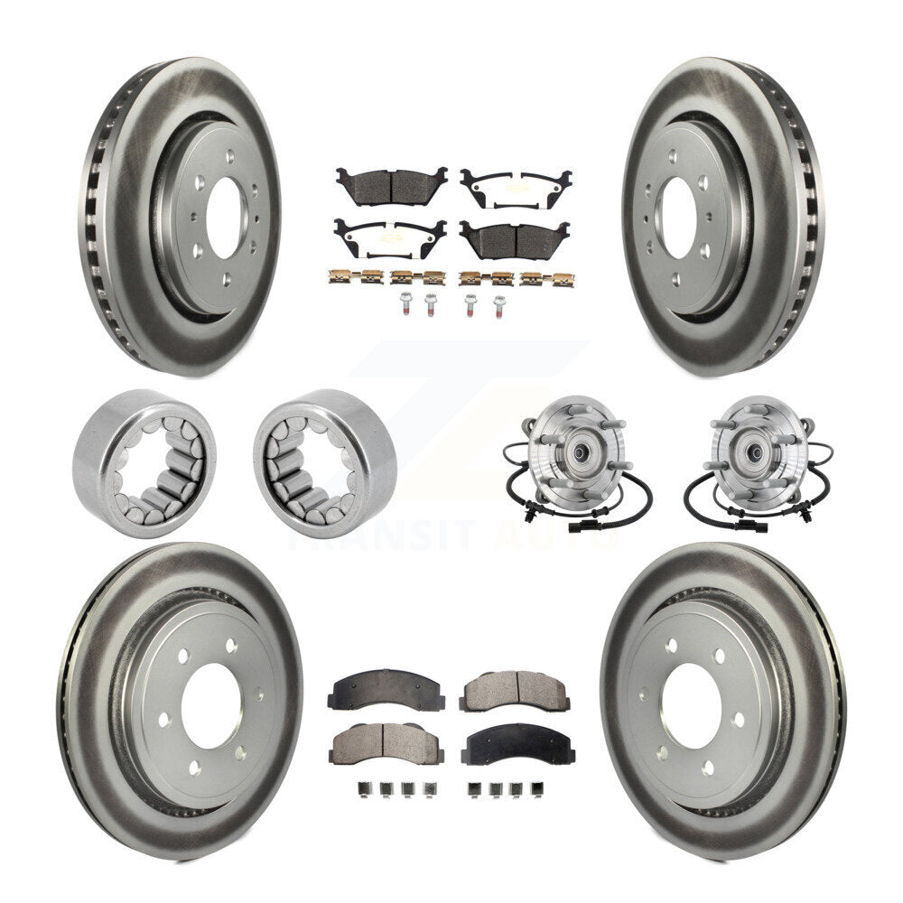 Hub Bearing Coated Brake Rotor And Pad Shoe Front Rear Kit (10Pc) For Ford F-150