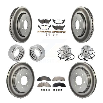 Hub Bearing Coated Brake Rotor And Pad Shoe Front Rear Kit (10Pc) For Ford F-150