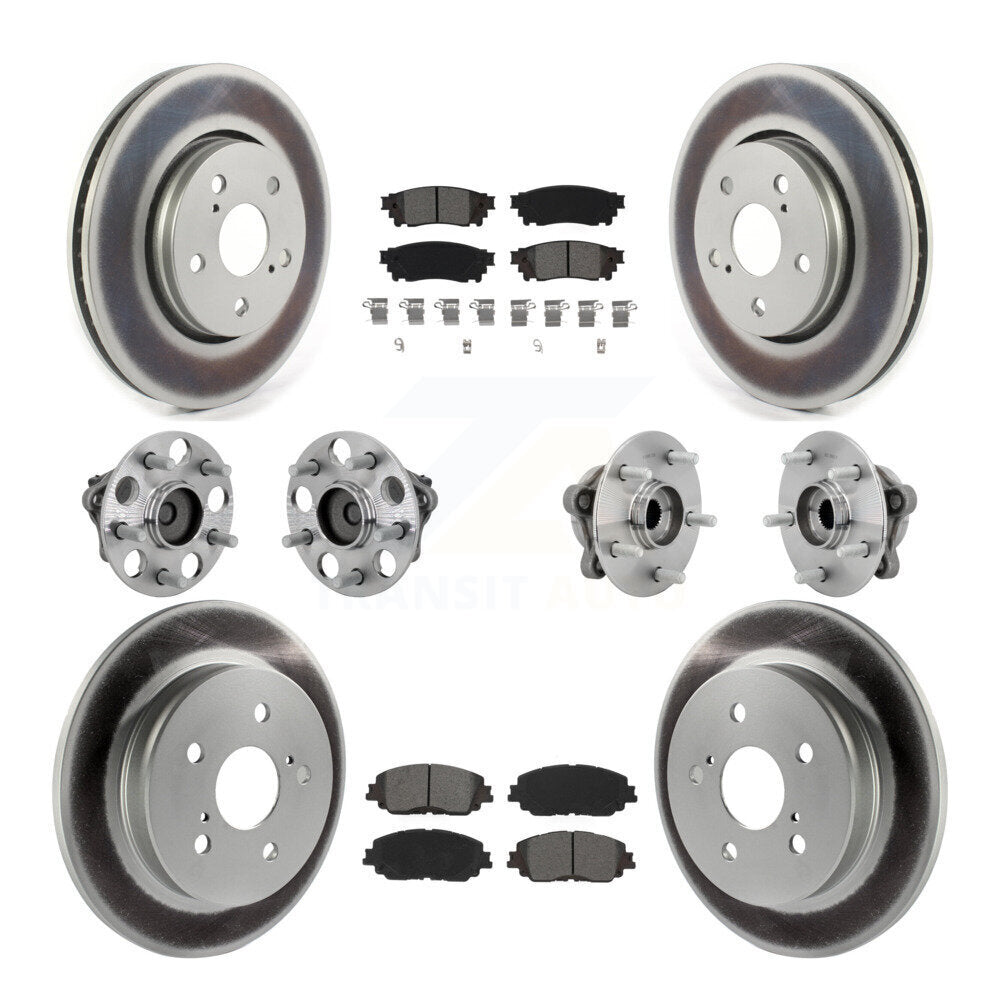 Hub Bearing Coated Disc Brake Rotor & Pads Front Rear Kit (10Pc) For Toyota C-HR