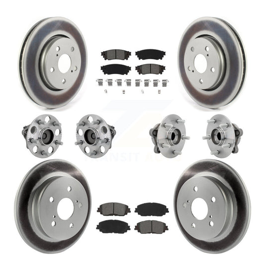 Hub Bearing Coated Disc Brake Rotor & Pads Front Rear Kit (10Pc) For Toyota C-HR