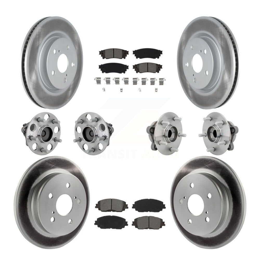 Hub Bearing Coated Disc Brake Rotor & Pads Front Rear Kit (10Pc) For Toyota C-HR