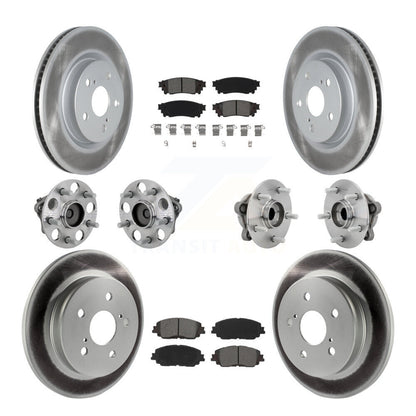 Hub Bearing Coated Disc Brake Rotor & Pads Front Rear Kit (10Pc) For Toyota C-HR