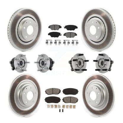 Hub Bearing Coat Brake Rotor Pads Front Rear Kit (10Pc) For 16-23 Mazda CX-9 AWD