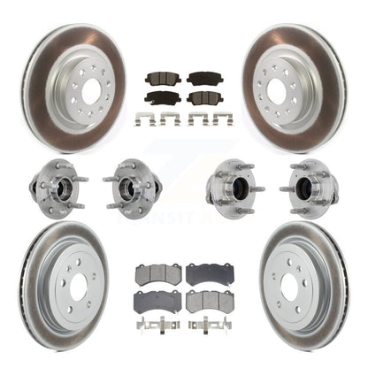 Hub Bearing Coated Disc Brake Rotor & Pad Front Rear Kit (10Pc) For Cadillac CTS