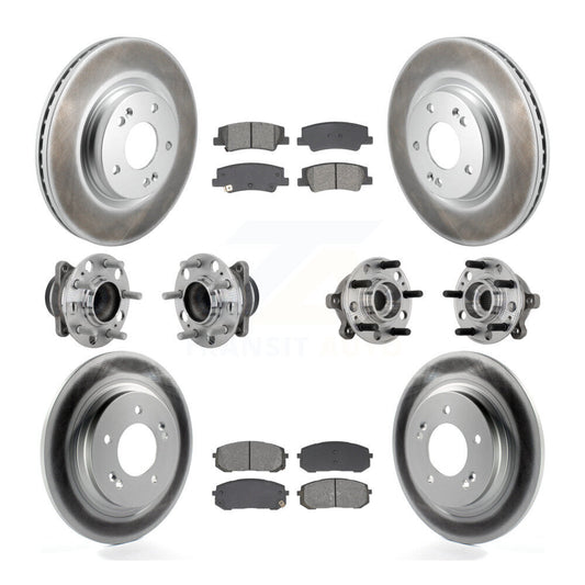 Hub Bearing Coat Brake Rotor Pad Front Rear Kit (10Pc) For Hyundai Sonata Kia K5