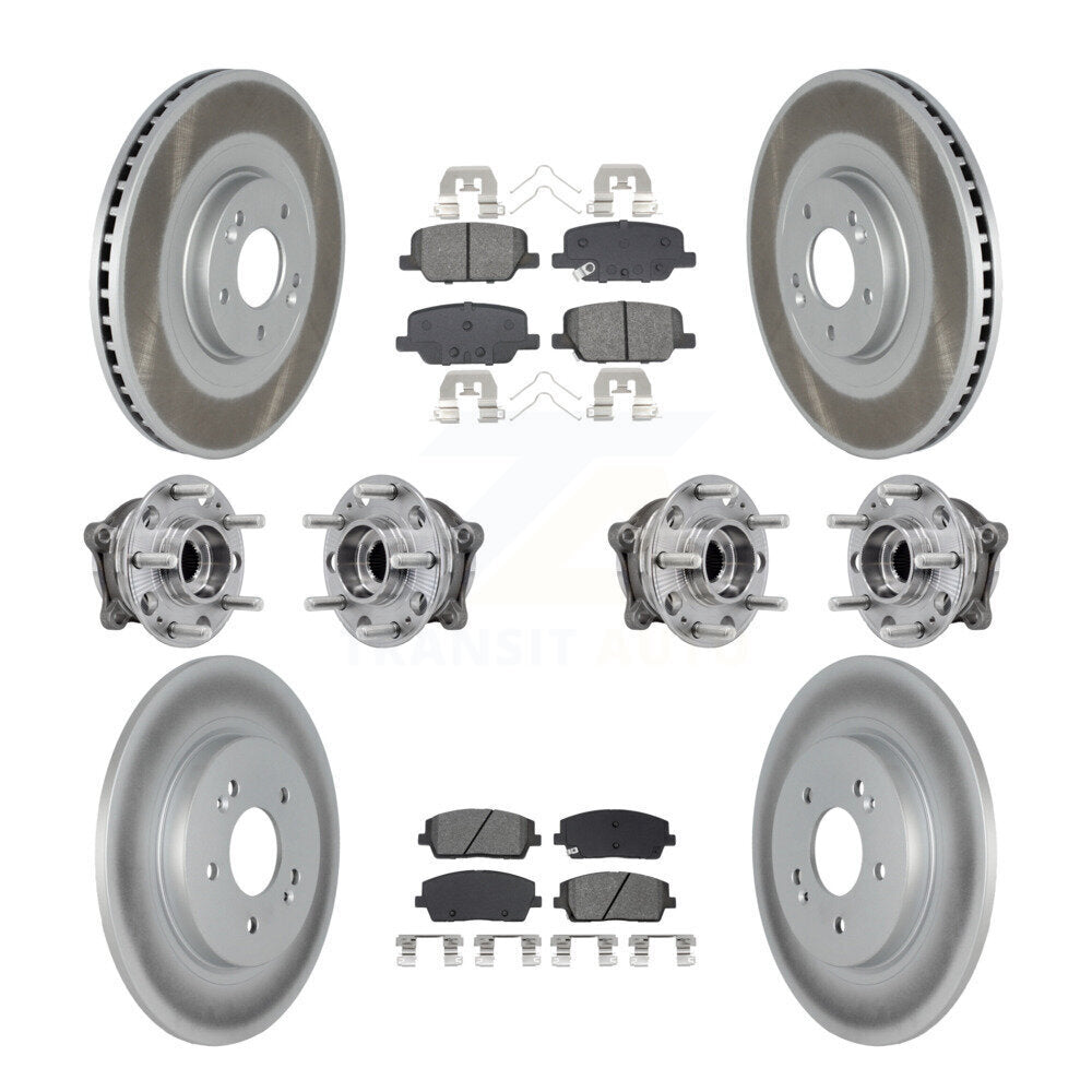 Hub Bearing Coat Brake Rotor Pads Front Rear Kit (10Pc) For Hyundai Palisade Kia