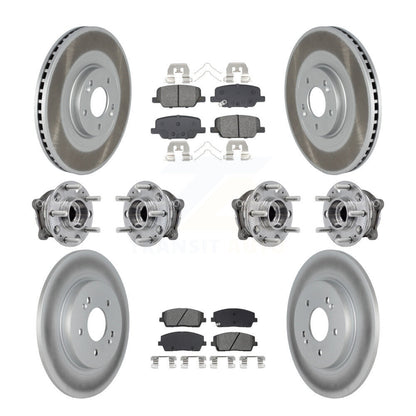 Hub Bearing Coat Brake Rotor Pads Front Rear Kit (10Pc) For Hyundai Palisade Kia