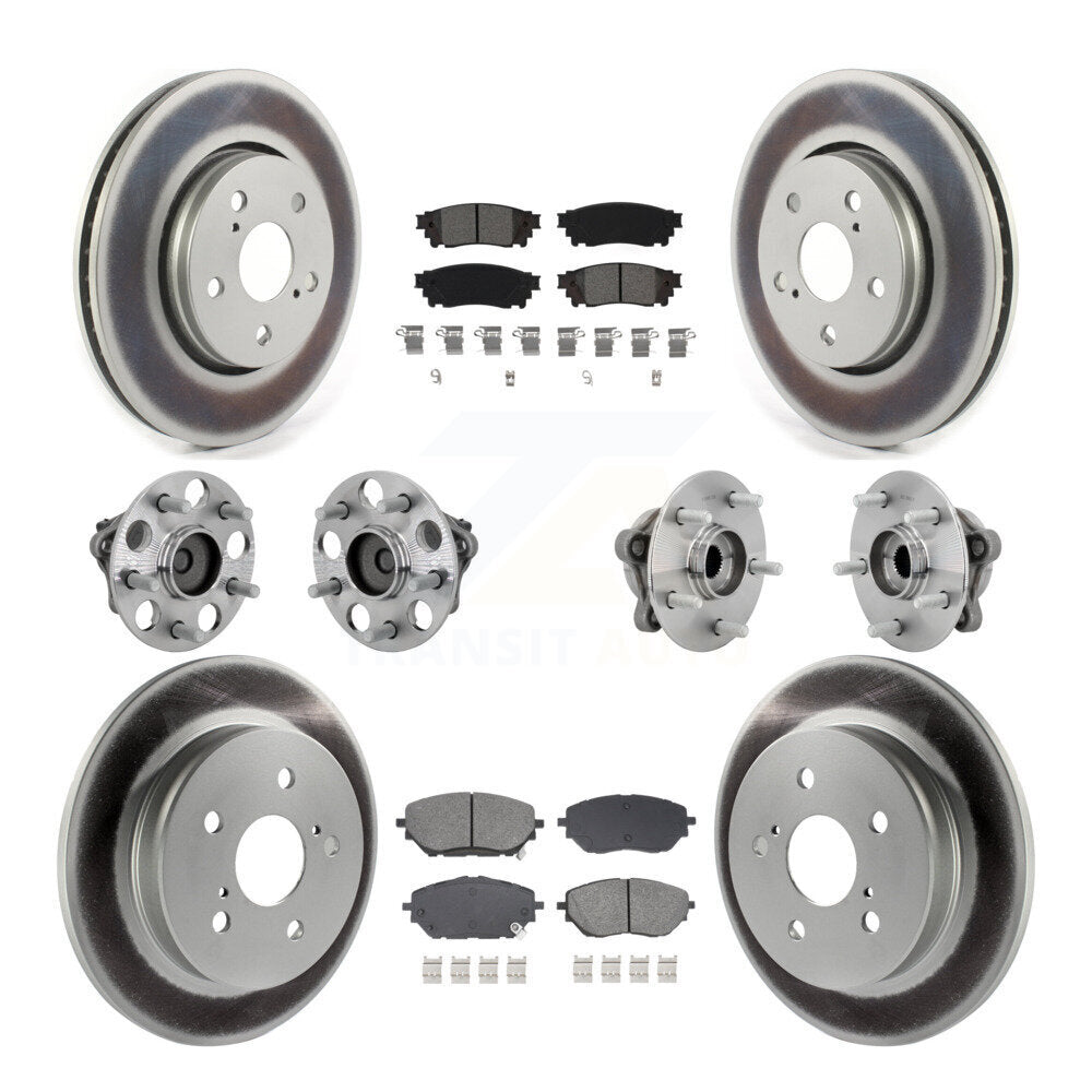 Hub Bearing Coated Disc Brake Rotor & Pads Front Rear Kit (10Pc) For Toyota C-HR