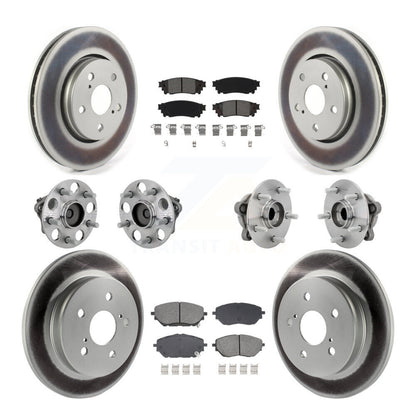 Hub Bearing Coated Disc Brake Rotor & Pads Front Rear Kit (10Pc) For Toyota C-HR