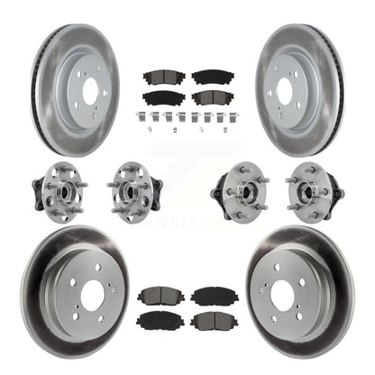 Hub Bearing Coated Brake Rotor & Pad Front Rear Kit (10Pc) For Toyota RAV4 Venza