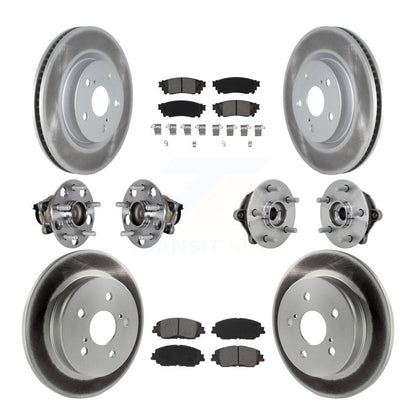 Hub Bearing Coated Disc Brake Rotor & Pads Front Rear Kit (10Pc) For Toyota RAV4