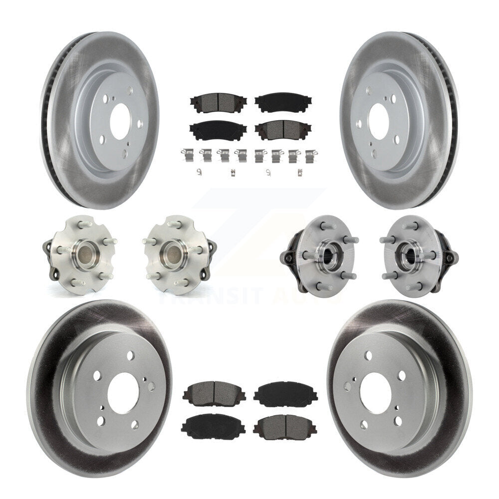 Hub Bearing Coated Disc Brake Rotor & Pads Front Rear Kit (10Pc) For Toyota RAV4