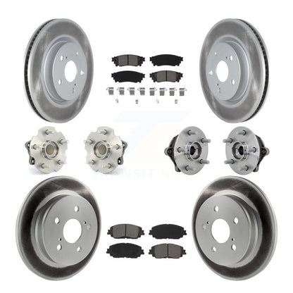 Hub Bearing Coated Disc Brake Rotor & Pads Front Rear Kit (10Pc) For Toyota RAV4