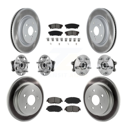 Hub Bearing Coated Disc Brake Rotor & Pads Front Rear Kit (10Pc) For Toyota RAV4