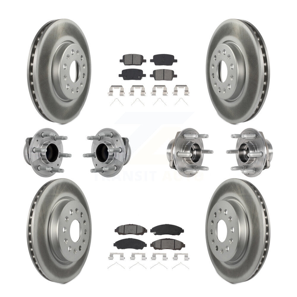 Hub Bearing Coated Brake Rotor Pads Front Rear Kit (10Pc) For Chevrolet Traverse