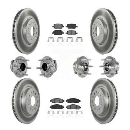 Hub Bearing Coated Brake Rotor Pads Front Rear Kit (10Pc) For Chevrolet Traverse
