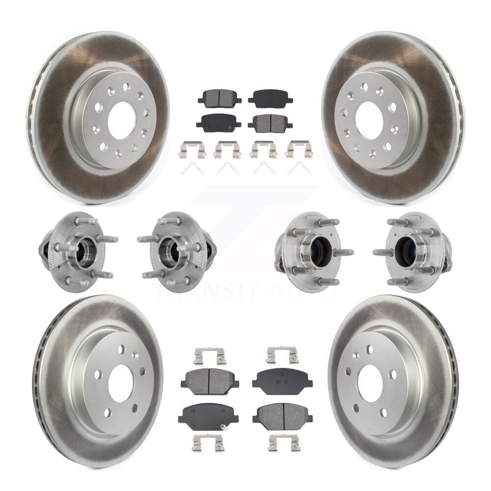 Hub Bearing Coated Brake Rotor & Pads Front Rear Kit (10Pc) For Chevrolet Camaro