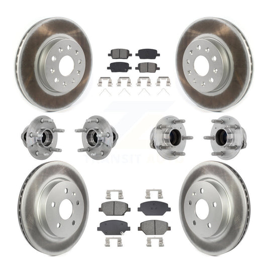 Hub Bearing Coated Brake Rotor & Pads Front Rear Kit (10Pc) For Chevrolet Camaro