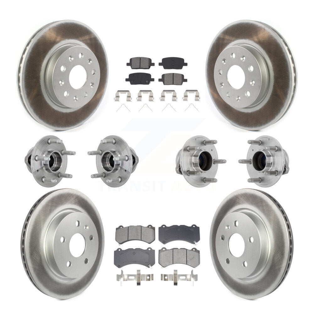 Hub Bearing Coated Brake Rotor & Pads Front Rear Kit (10Pc) For Chevrolet Camaro
