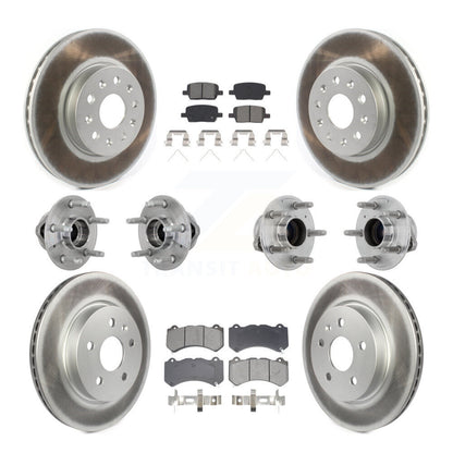 Hub Bearing Coated Brake Rotor & Pads Front Rear Kit (10Pc) For Chevrolet Camaro