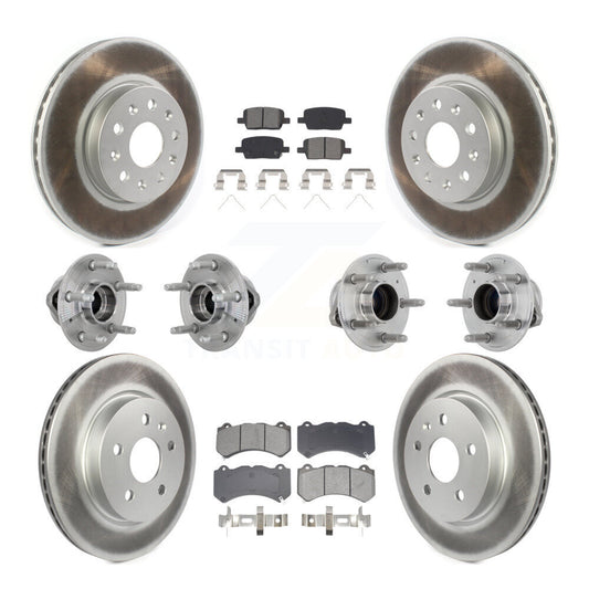Hub Bearing Coated Brake Rotor & Pads Front Rear Kit (10Pc) For Chevrolet Camaro