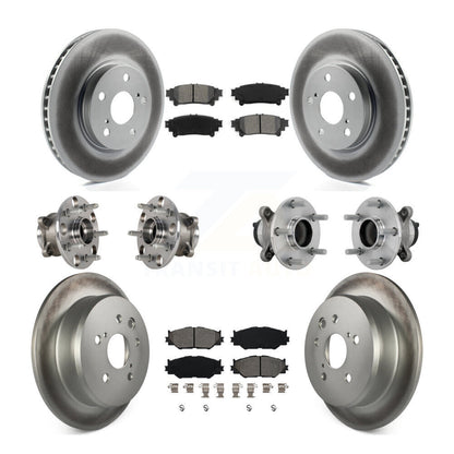 Hub Bearing Coated Disc Brake Rotor & Pads Front Rear Kit (10Pc) For Lexus IS250