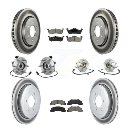 Hub Bearing Coated Brake Rotor Pad Front Rear Kit (10Pc) For Ford Expedition 4WD