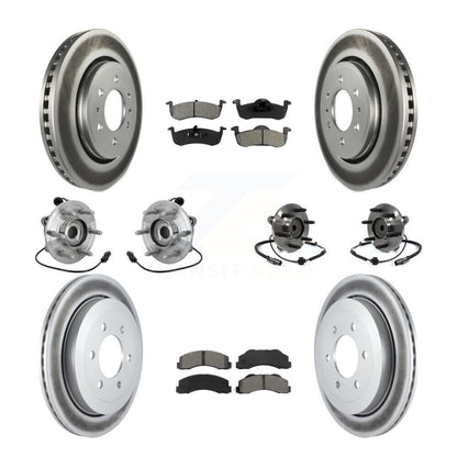 Hub Bearing Coated Brake Rotor Pad Front Rear Kit (10Pc) For Ford Expedition RWD