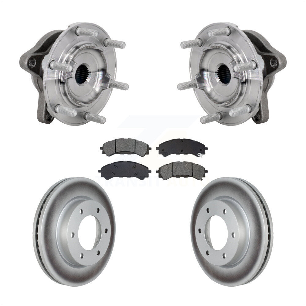 Hub Bearing Coated Disc Brake Rotor Pads Front Kit For 2019-2023 Ford Ranger 4WD