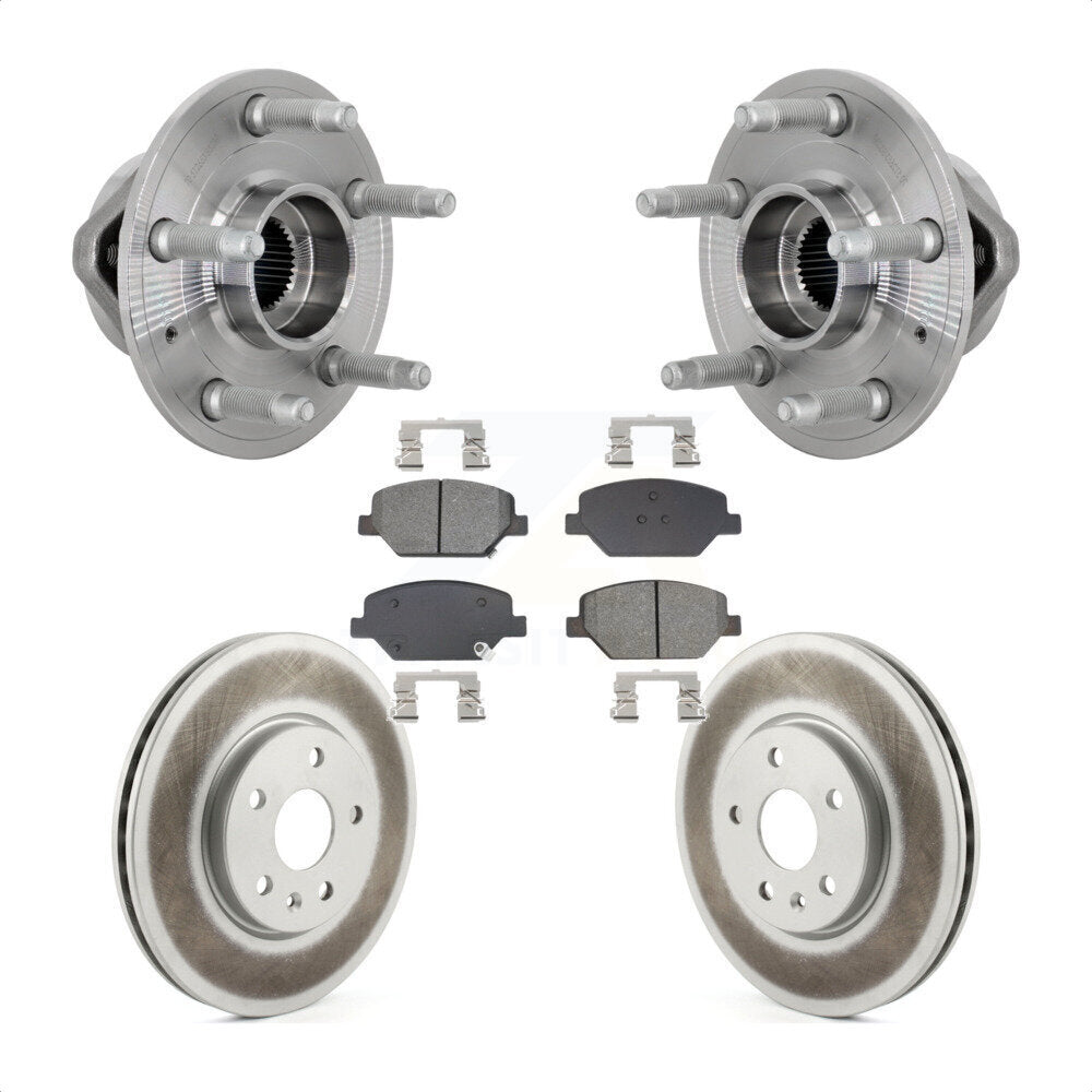 Hub Bearing Assembly Coated Disc Brake Rotor & Pads Front Kit For Buick Envision